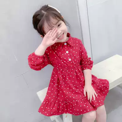 Girls ' dresses 2021 new children's clothing spring and Autumn net red little girl skirt Western style long-sleeved children's princess skirt female