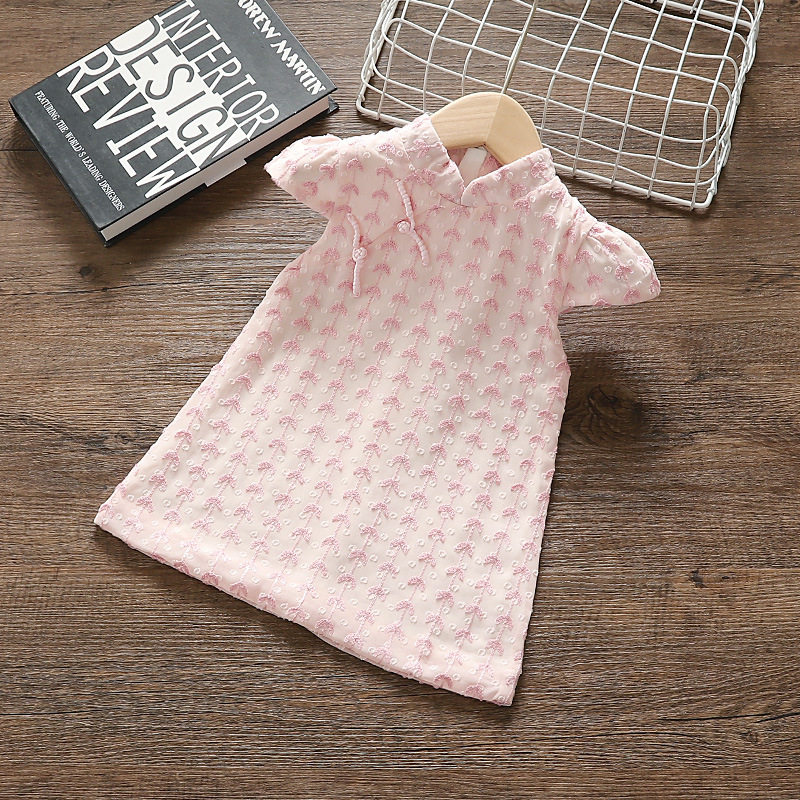 Children's cheongsam summer thin girls' baby girl skirt foreign little girl princess skirt Chinoiserie dress