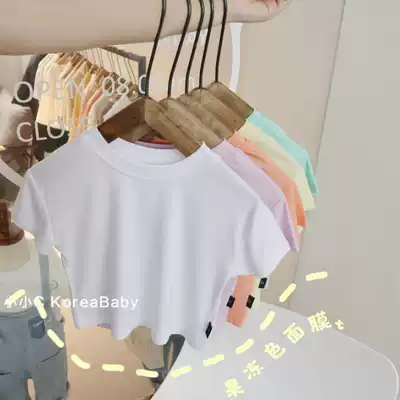 Giant comfortable and easy-to-wear thin T-shirt Korean baby 2021 summer new men and women baby pure cotton short-sleeved top
