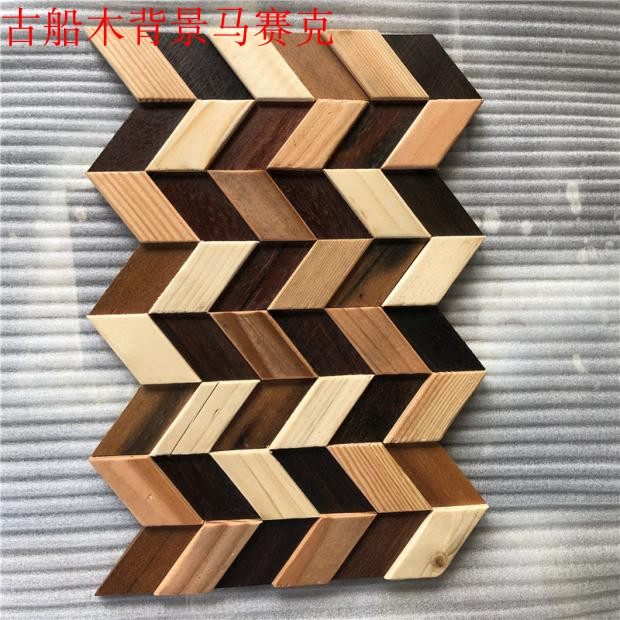 New Fish Bone Parquet Wood Log Mosaic Bar Guest Stack Back Solid Wood Background Furnishing Wall Material