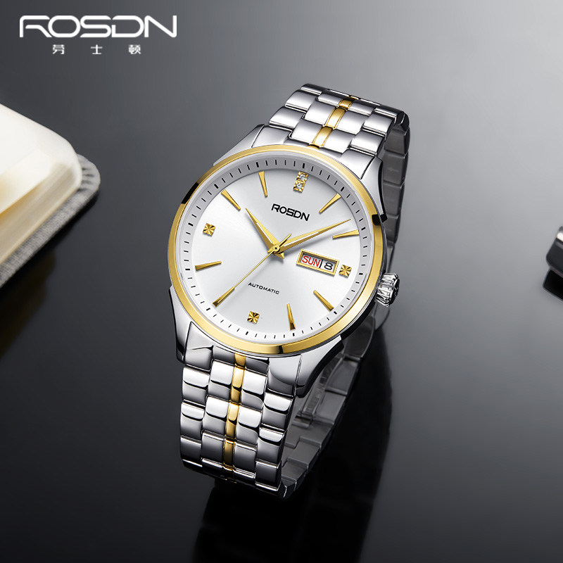 Lawston watch men's automatic mechanical men's watch fashion simple business waterproof double calendar new women's watch
