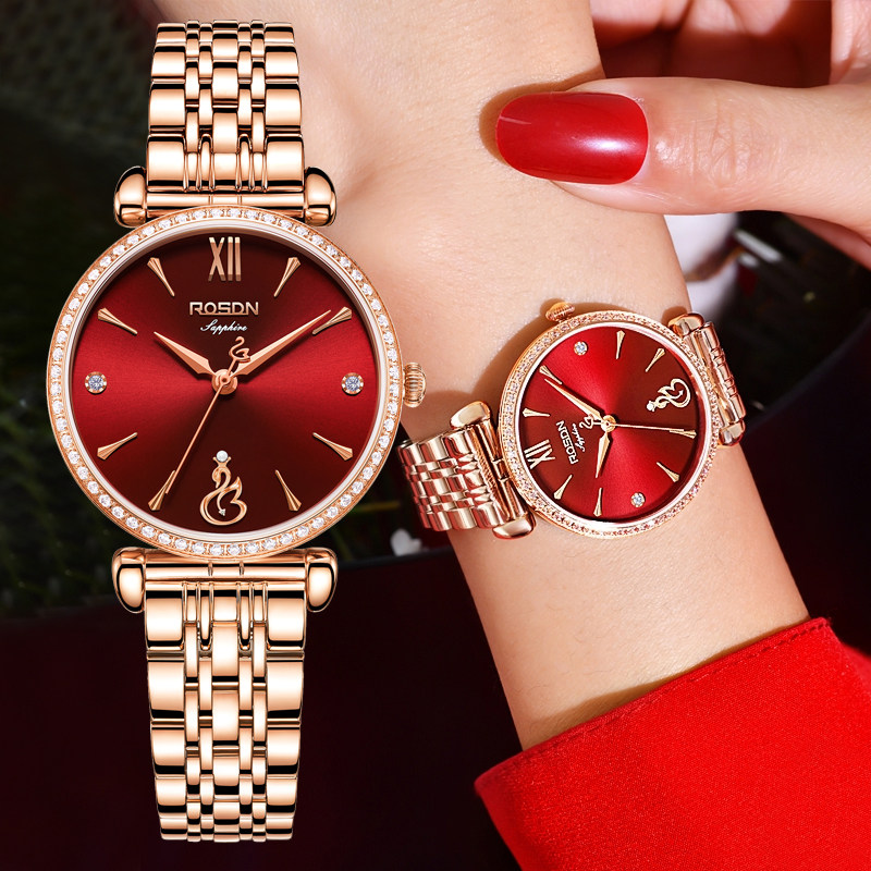 Lawston watch women's famous brand waterproof high-end fashion light luxury red ladies watch 2022 new