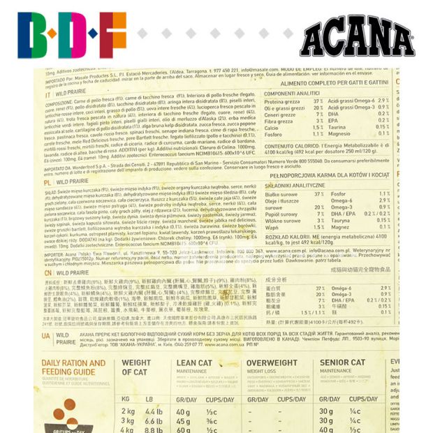 Thú cưng Beethoven / Canada ACANA Tình yêu Gà biển Gà không có hạt Toàn bộ Thức ăn cho mèo 12 lbs - Cat Staples cám royal canin