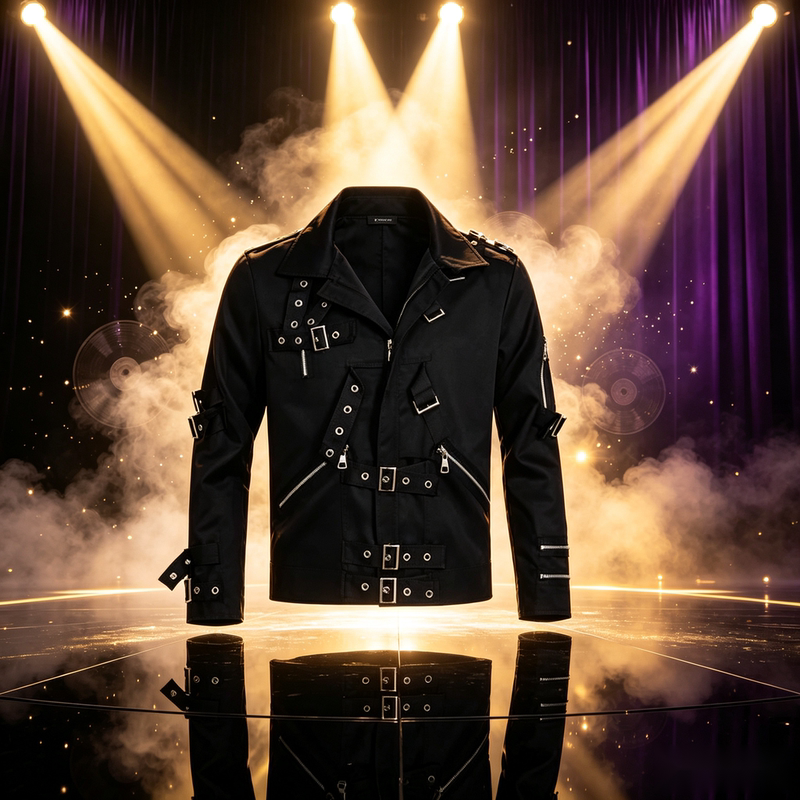 Michael Jackson Cosplay Costume Michael Jackson Black Jacket Heavy Metal Style Jacket Cosplay Outfit