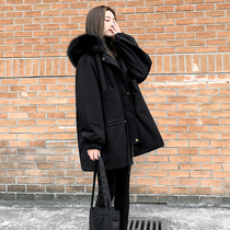 Parker down jacket womens tooling 2021 new winter mid-length Korean loose thin plus size thickened jacket