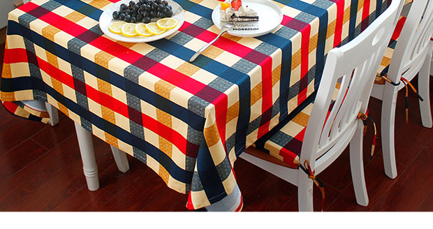Khăn trải bàn bằng vải cotton Worsted Khăn trải bàn kiểu Mỹ Lưới vuông vuông Châu Âu nhà ăn khăn trải bàn hình chữ nhật bán khăn trải bàn