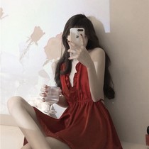 Interesting lingerie summer simulation wire hanging dress female pure-breast pajamas suit sleepdress seduce skirt