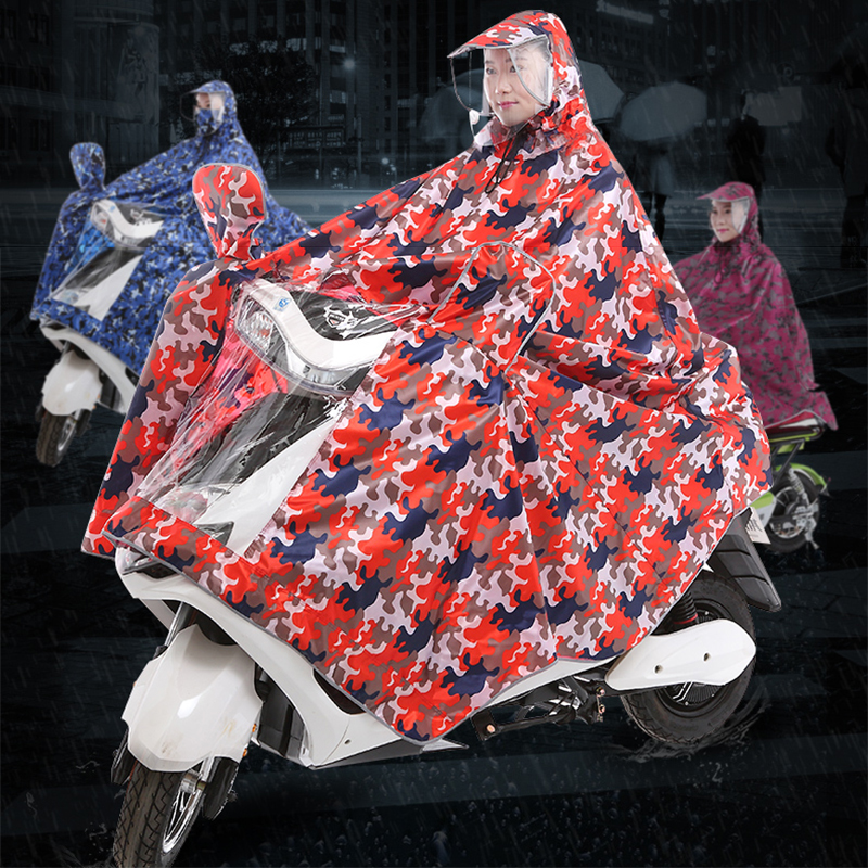 Helmet waterproof and rainproof single electric vehicle motorcycle bicycle can be worn to increase male and female camouflage poncho