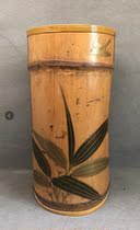 Makai bamboo bird pattern bamboo oil barrel in the Meiji period of Japan (not retired)