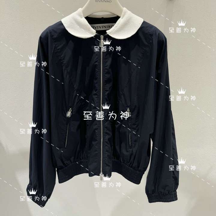 Iiiviviniko Wei Yikou 26 Autumn Fashionable Color-Block Doll Collar Short Jacket for Women M630314173A2380