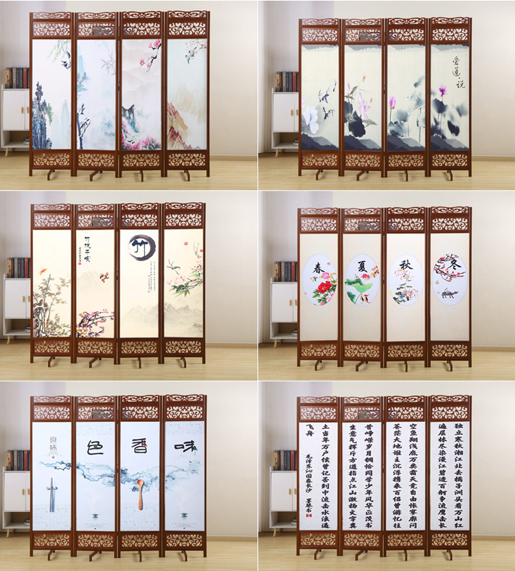 Rắn gỗ Trung Quốc màn hình cổ gấp di chuyển phân vùng khách sạn vách ngăn phòng khách huanghuali màn hình gấp màu - Màn hình / Cửa sổ giá vách ngăn gỗ sồi