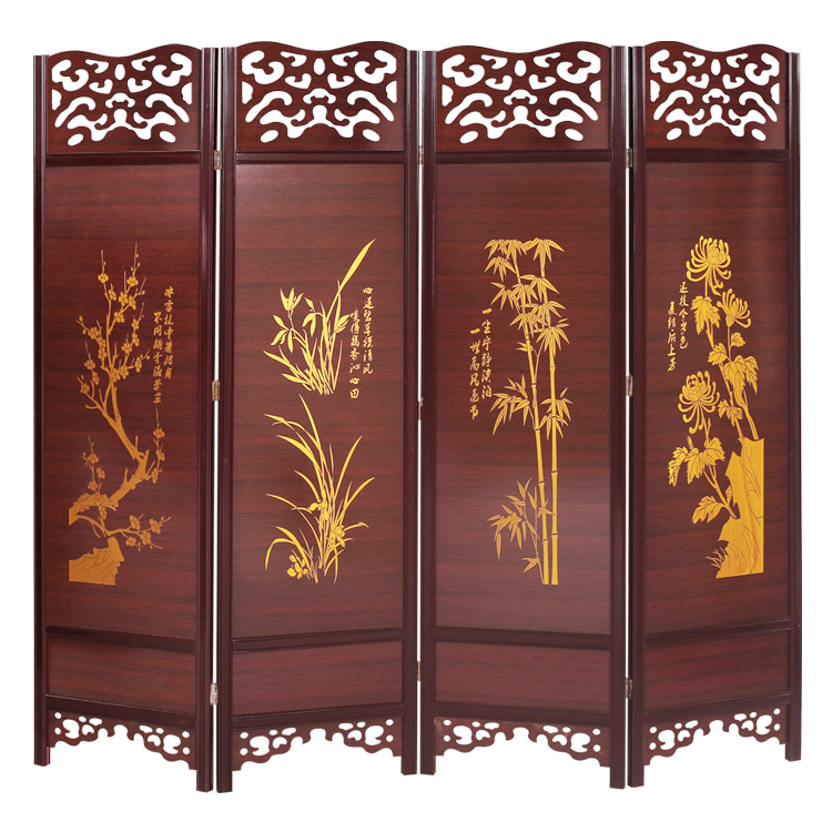 Gỗ rắn Trung Quốc cổ màn hình gấp di chuyển màn hình khách sạn phân vùng phòng khách Vách ngăn phòng khách hai mặt - Màn hình / Cửa sổ vách ngăn trang trí phòng khách