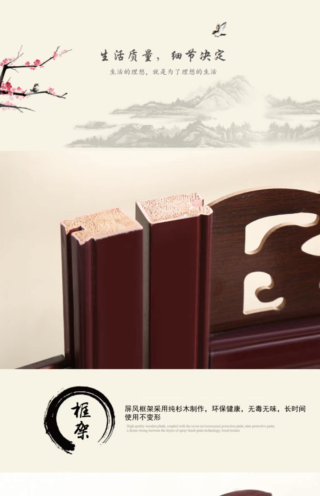 Gỗ rắn Trung Quốc cổ màn hình gấp di chuyển khách sạn phòng trà phân vùng phòng khách phân vùng hiên hai mặt retro - Màn hình / Cửa sổ mẫu vách ngăn phòng khách và bếp bằng gỗ