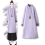 Tranh tiếp tục nguyên bản theo phong cách dân tộc cổ điển đứng cổ áo cotton và vải lanh tấm vải nỉ có khóa dày áo dài 2018 phụ nữ mùa đông áo khoác phao nữ hàn quốc