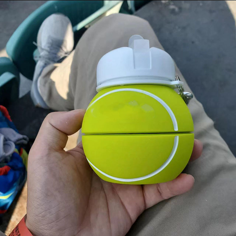Tennis, Football, Basketball Shaped Foldable Silicone Cycling Outdoor Sports Water Cup, Portable, Environmentally Friendly, Shatterproof Silicone Water Bottle Tennis, Football, Basketball Shaped Foldable Silicone Cycling Outdoor Sports Water Cup, Portable, Environmentally Friendly, Shatterproof Silicone Water Bottle