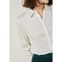 U N Q Light luxury texture 23 mm heavy sand wash silk satin Loose high-end mulberry silk shirt top for women