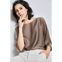 U N Q Goddess Temperament Silk Slip Nude 6A true silk elastic bifacial satin loose Heavy Pound Mulberry Silk Blouse Women