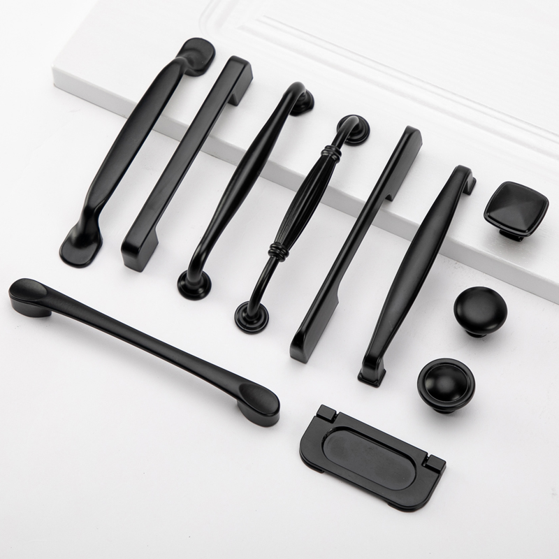 Black Space Aluminum Handle Overall Cabinet Drawers Shoe Cabinet Wardrobe Door Handle American Modern Minimalist Door Handle