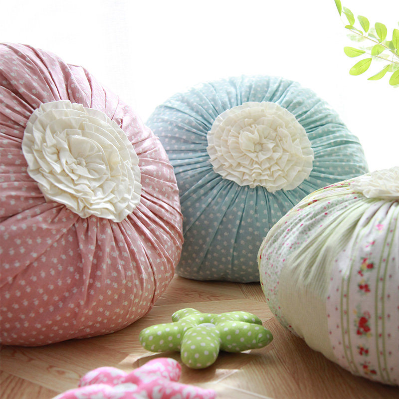 Han Style Vegetarian Cumin Creative Fabric Handcrafted Round Pillow Leaning Against Ram Sofa Backrest Lean in pure cotton bracelet unwashed