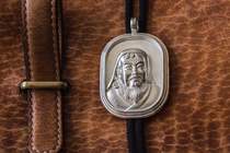 Genghis Khan Statue Sterling Silver Pendant