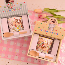 Wax Pen Small New Ceramic Cup Water Cup Mark Cup Coffee Cup With Spoon Birthday Gift Exit Tailoron