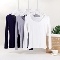 2020 Slim and thin Modal base shirt Womens long-sleeved autumn coat Tight low-collar underwear Thin large U-neck round-neck T-shirt