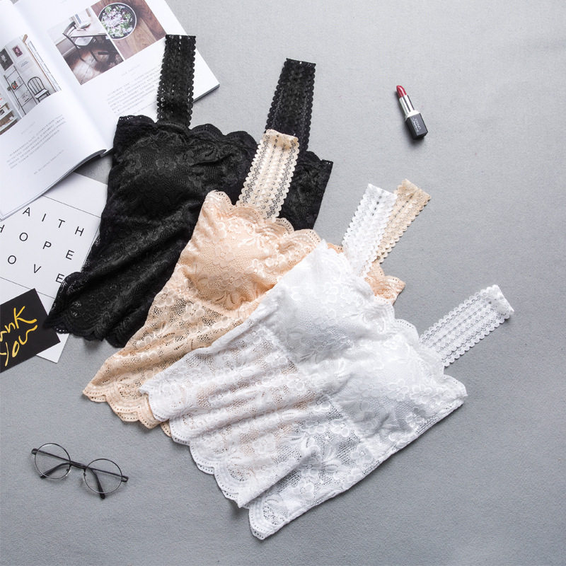 Summer clothing anti-walking light new sexy bra Korean version 100 lap with chest cushion coated with chest lace small underwear vest woman