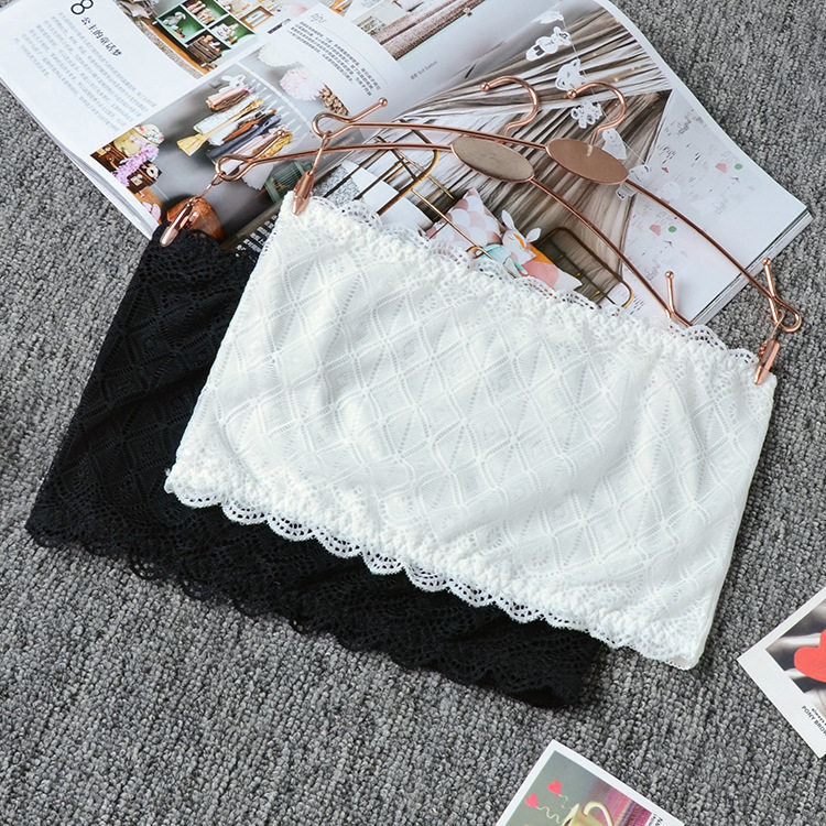 Summer lace tube top wrapped chest sling anti-light bottoming strapless no chest pad summer underwear bra ladies vest
