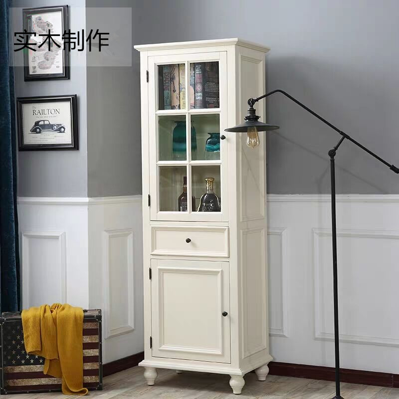 Custom Bathroom Side Cabinet Living-room Locker TV Side High Cabinet Toilet Waterproof Solid Wood Stand Toilet Side Cabinet-Taobao