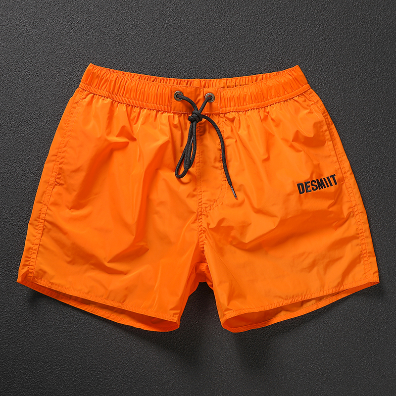 Orange Beach Shorts for Men, Trendy Brand, Seaside Vacation Swim Trunks, Quick-Drying, Suitable for Swimming, Hot Springs, Casual Three-Quarter Length Shorts