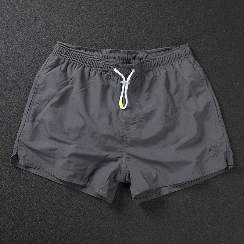 Men's Three-Quarter Shorts, Gray, Loose, Quick-Drying, Sports, Fitness, Running, Home Pants, Casual Short Beach Shorts, Men's Swim Trunks