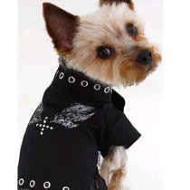 Special dog clothing pet black punk short summer breathable dog clothes pet clothing dog clothing