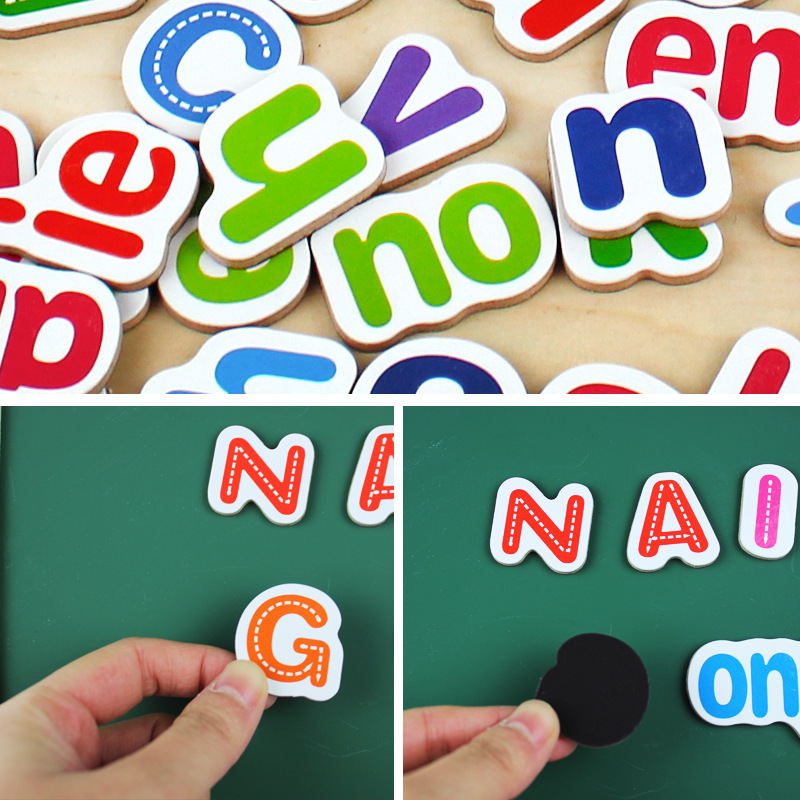 Children's early education magnetic pinyin English capital letters Magnetic patch Digital refrigerator sticker magnet educational toy