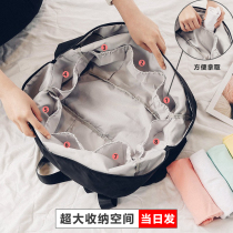 Short travel portable hand woman with large capacity luggage bag single shoulder inclined satchel bag foldable pull rod case