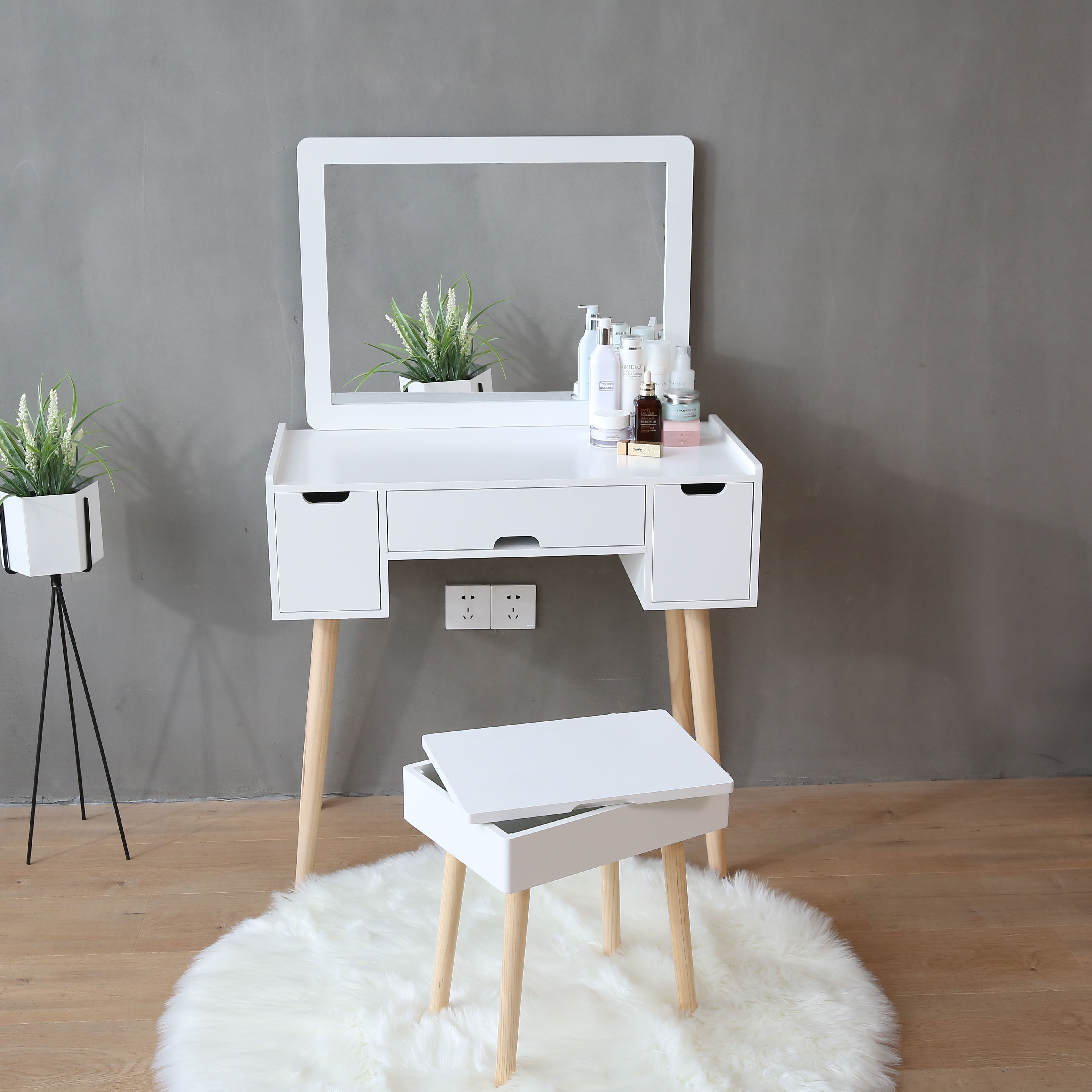 Dressing Table Nordic Small Apartment Solid Wood Japanese