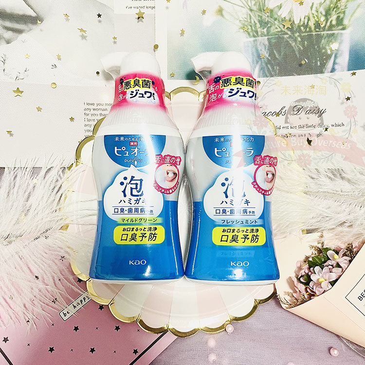 日本代购新包装~花王KAO泡沫型液体牙膏190ml*除菌祛口臭祛舌苔牙评价