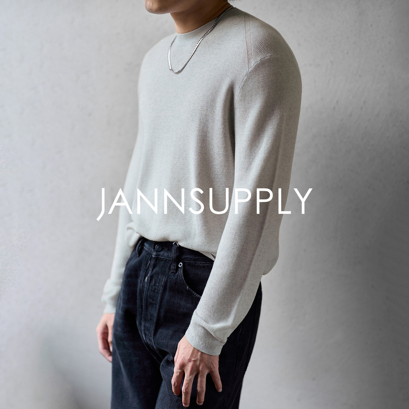 Jannsupply Imported Baruffa All-Wool 300g Minimalist Round-Neck Base Knit Sweater from Italy