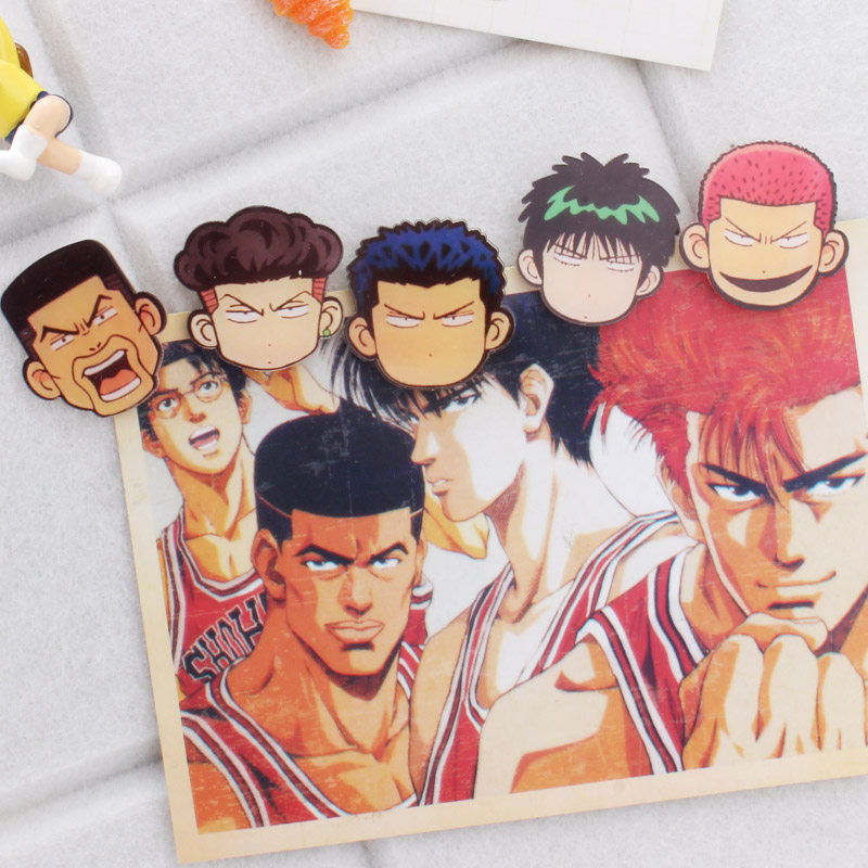 5 pcs slam dunk creative pushpin tack cork photo wall press nail decorative felt door message cartoon nail