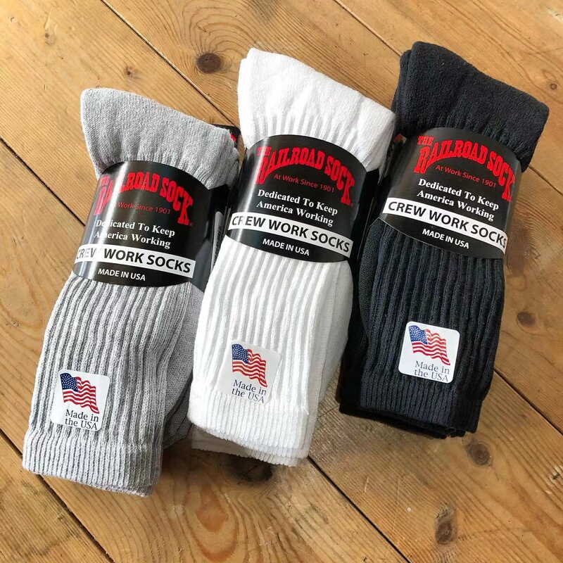 In Stock Railroad Sock Men's Towel-Soled Solid Color High-Top Long Socks, Three Pairs Pack
