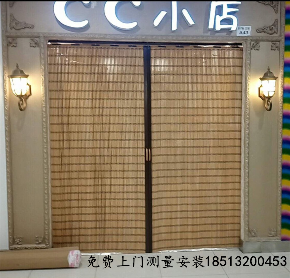 Bamboo curtain folding and sliding door partition pulling curtain shop Bamboo Curtain Tea Room Kitchen Shops Bamboo Curtain door curtain bamboo screen-Taobao