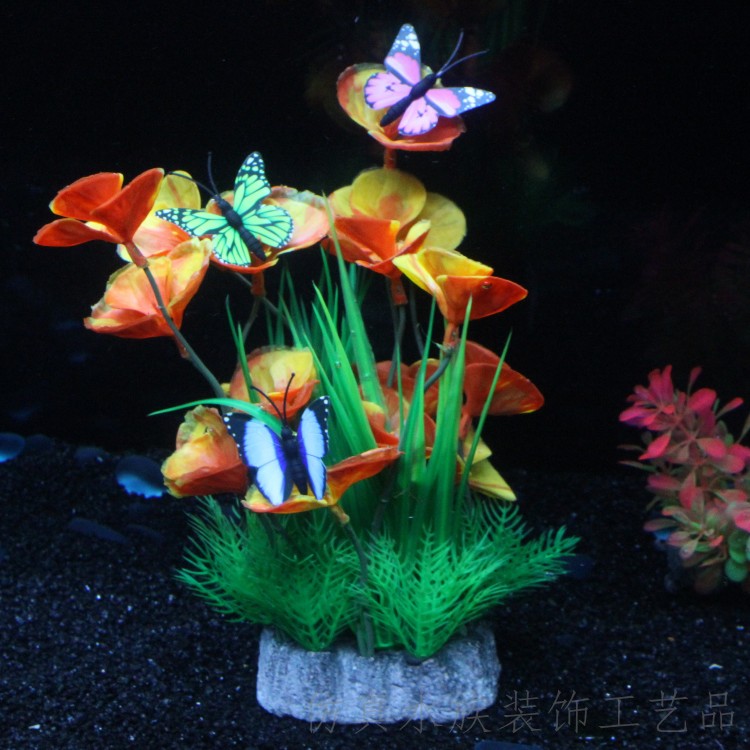 New Products Fish Tank Emulation Aqua Grass view Medium Pseudowater Grass Butterfly Decoration High 23 cm Multiple color styles