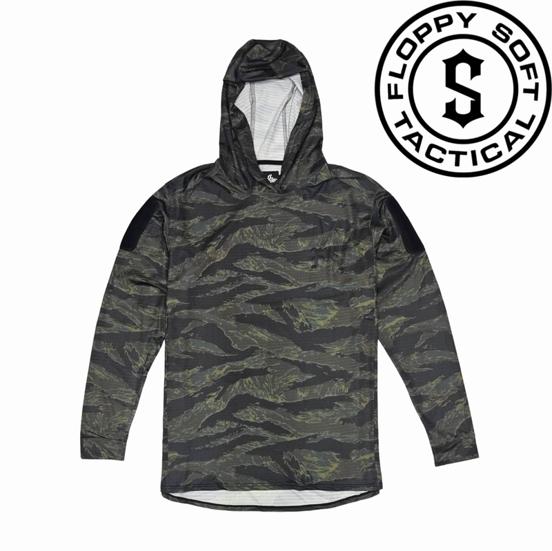 【Soft and Delicate】Fog X13Thheaven Collaboration Fieldrugby Hooded Combat T-Shirt Black Tiger Stripe 【Soft and Delicate】Fog X13Thheaven Collaboration Fieldrugby Hooded Combat T-Shirt Black Tiger Stripe