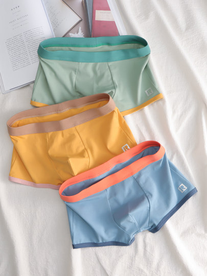 日系男士内裤纯棉四角裤舒适透气时尚印花短裤宽松大码运动平角裤