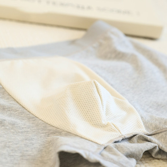 Japanese Gray Men's Underwear Pure Cotton Boxer Briefs Classic Solid Color Sweat-Absorbent Breathable 3-Pack Sports Boxer Shorts