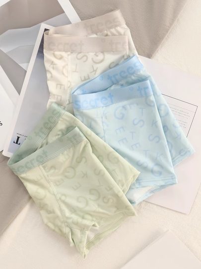 Japanese Men's Ice Silk Underwear Summer Thin Boxer Briefs Youth Trendy Personality Pure Cotton Crotch Antibacterial Boxer Shorts