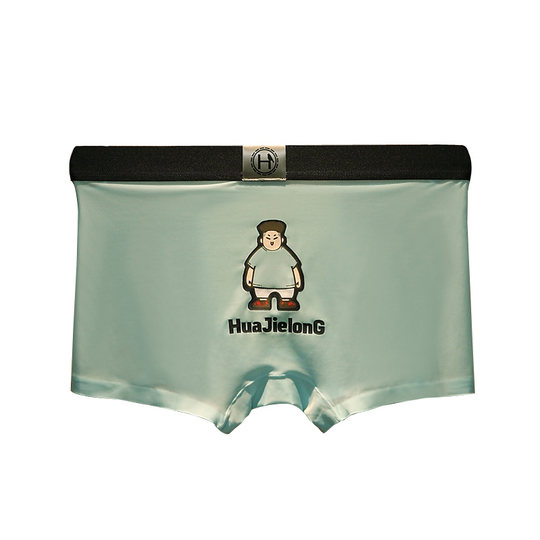 Japanische Herren-Unterwäsche aus Eisseide, nahtlose Boxershorts, Sommer, ultradünne, atmungsaktive, trendige Cartoon-Boxershorts mit mittlerer Taille und lockerer Passform