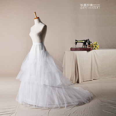 taobao agent Bride's wedding dress oversized fluffy gauze tight waist tail wedding lining skirt