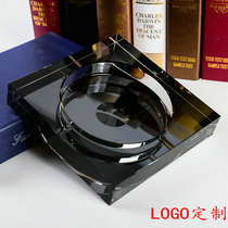 Crystal glass ashtray creative personality fashion home living room high-end custom LOGO large European trend