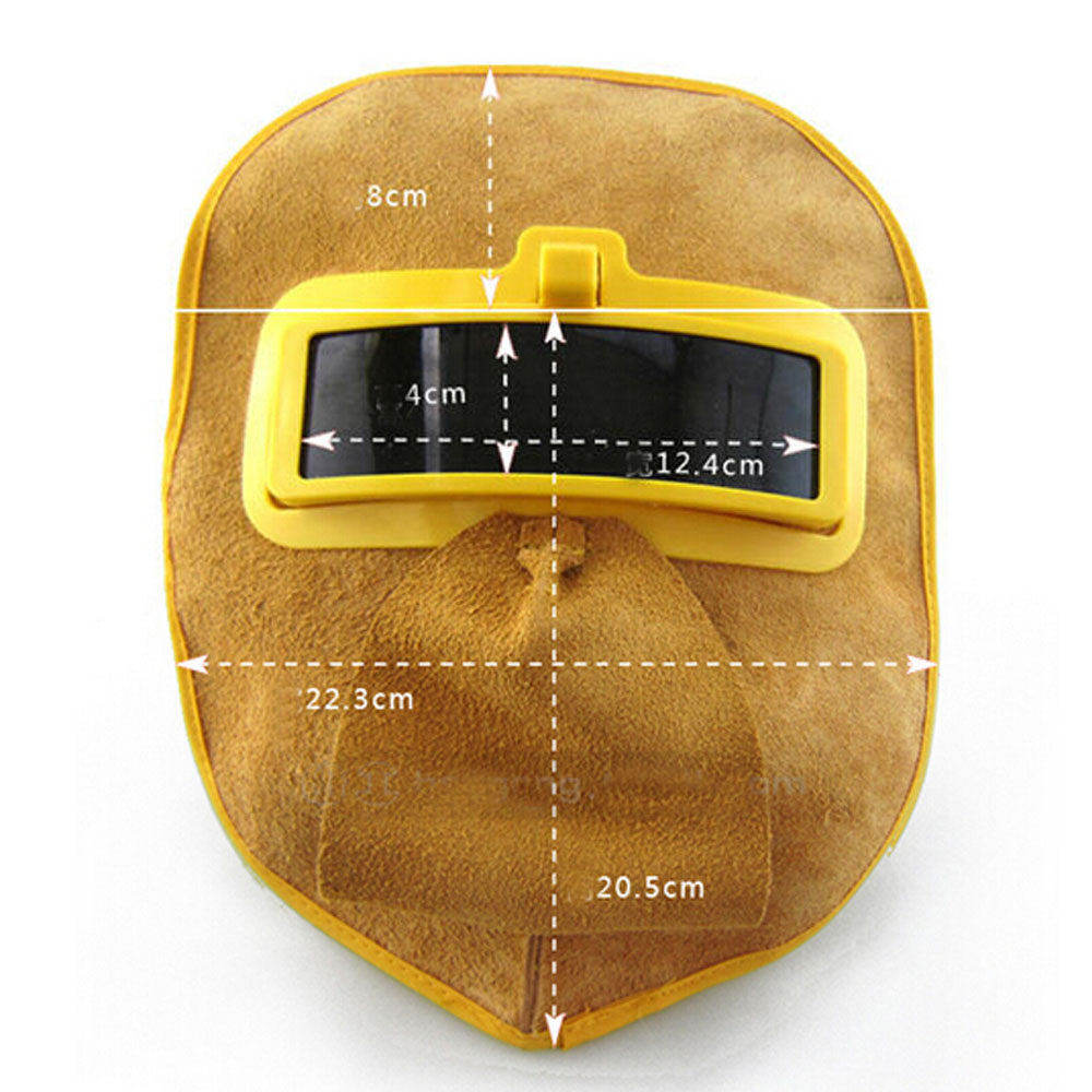 Welding Heat insulation Protection Eye Safety Leather Face Mask Welding