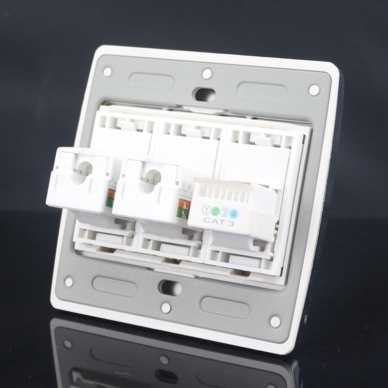 Type 86 2 CAT6 computers with CAT3 phone-free socket panel 1000000000000000 Six type mesh junction voice socket